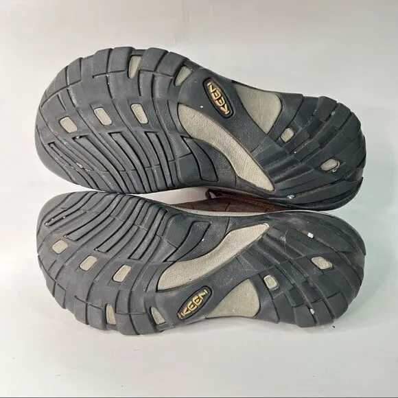 Keen Presido Brown Leather Lace Up Hiking Climbing Shoes
