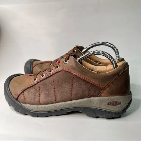 Keen Presido Brown Leather Lace Up Hiking Climbing Shoes