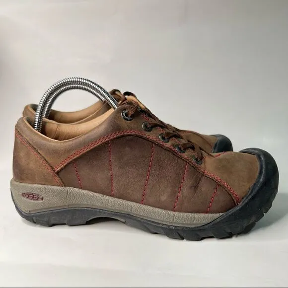 Keen Presido Brown Leather Lace Up Hiking Climbing Shoes
