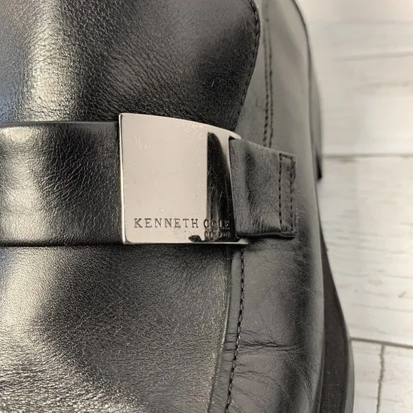 Kenneth Cole NY‎ Black Leather Buckle Loafers Dress Shoes Men's 9.5 Chunky Y2K