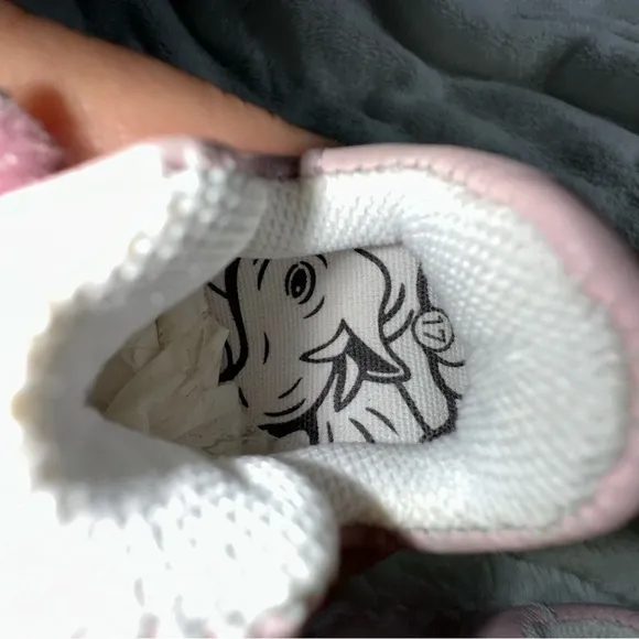 Kenzo Baby Girl's Pink Tiger Embroidered Logo Leather Slippers Shoes 2 C Infant
