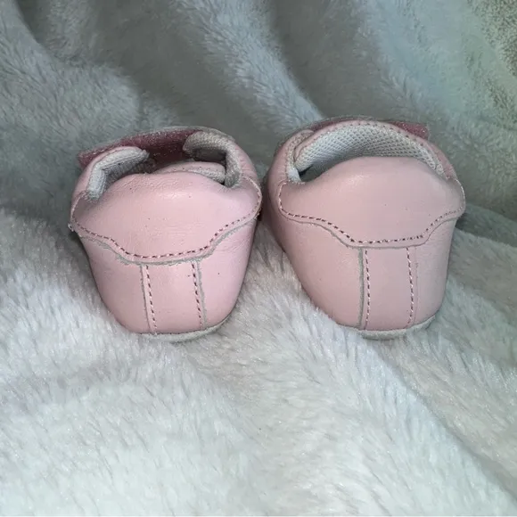 Kenzo Baby Girl's Pink Tiger Embroidered Logo Leather Slippers Shoes 2 C Infant