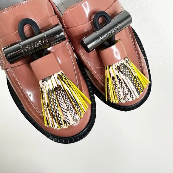 Kenzo Georgia Patent Leather Tassel Loafers in Rose Womens 36- US 5 Shoes