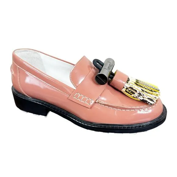 Kenzo Georgia Patent Leather Tassel Loafers in Rose Womens 36- US 5 Shoes