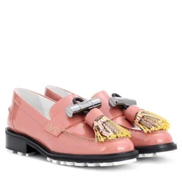 Kenzo Georgia Patent Leather Tassel Loafers in Rose Womens 36- US 5 Shoes