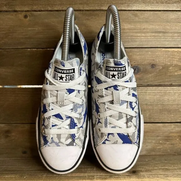 Kids Converse CTAS Blue Sharks Casual Low Skateboarding‎ Sneakers Shoes Size 2 Y