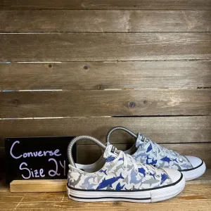 Kids Converse CTAS Blue Sharks Casual Low Skateboarding‎ Sneakers Shoes Size 2 Y