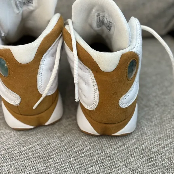 Kids White and Gold Jordan Shoes