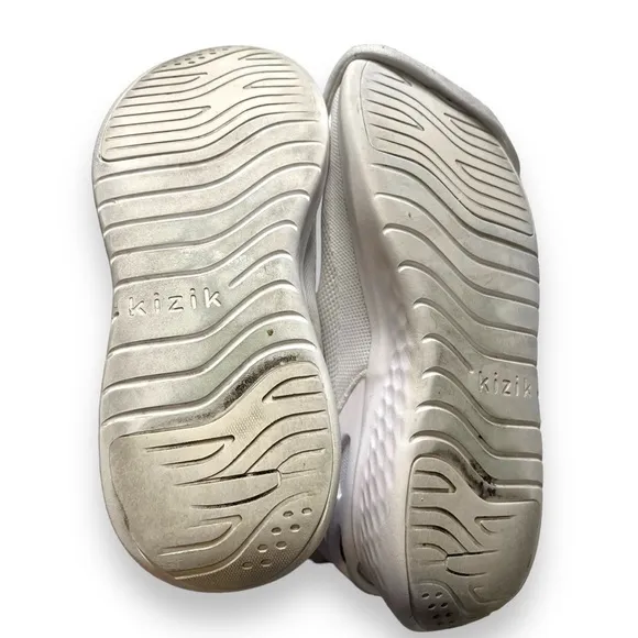 Kizik Athens Shoes Mens 8 Womens 9.5 White Knit Slip on Sneaker Hands Free