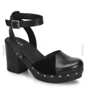 Kork-Ease Meru Platform Clog Black Platform Ankle Strap Women's Size 9