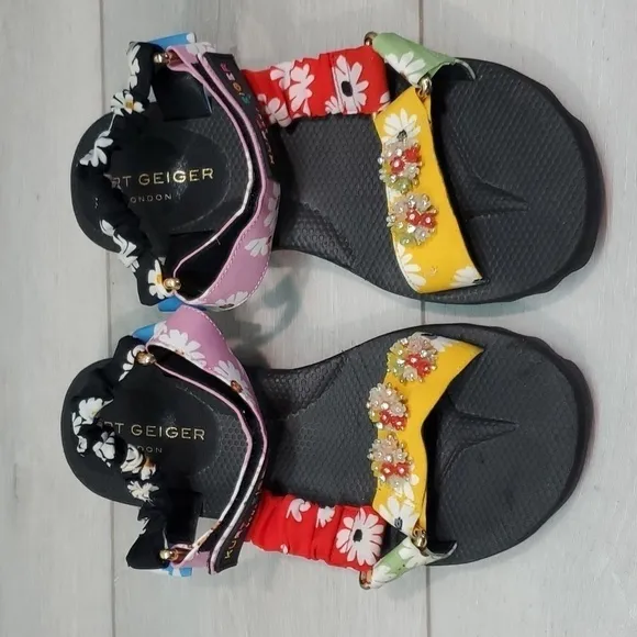 Kurt Geiger London Women Floral Sandals shoes sz 37/7