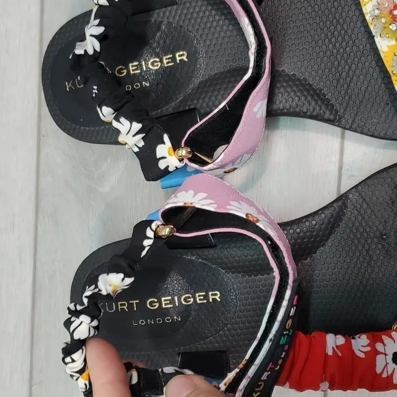 Kurt Geiger London Women Floral Sandals shoes sz 37/7