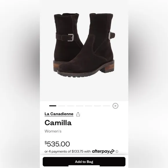 Ladies LaCanadienne Camilla zip-up boots with buckle on outside