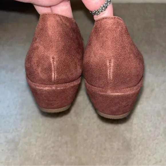 L'amour Des Pieds Suede Leather Slip on Wedge Shoes Size 7