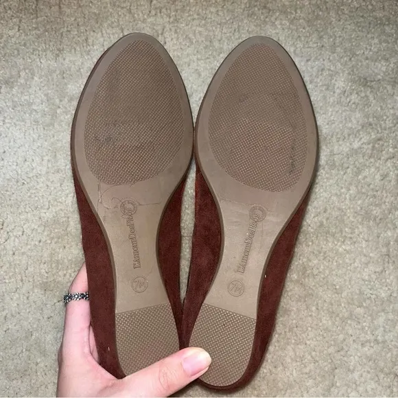 L'amour Des Pieds Suede Leather Slip on Wedge Shoes Size 7