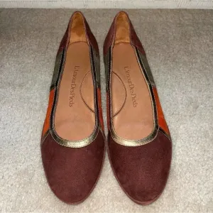 L'amour Des Pieds Suede Leather Slip on Wedge Shoes Size 7