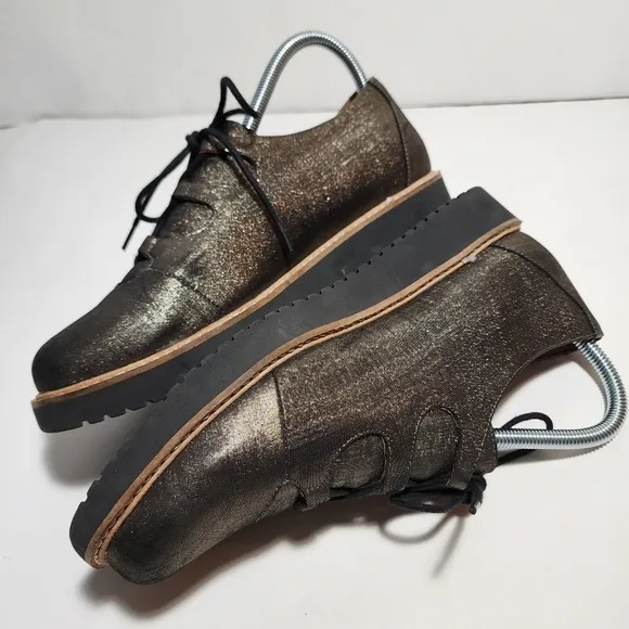 L'AMOUR des PIEDS Ximena Lace-up Loafers Shoes metallic Women Size Sz 7.5