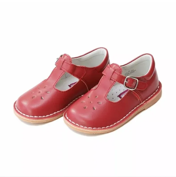 L’Amour Red T-Strap Buckle Dress Shoes Size 11