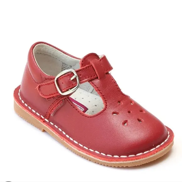 L’Amour Red T-Strap Buckle Dress Shoes Size 11
