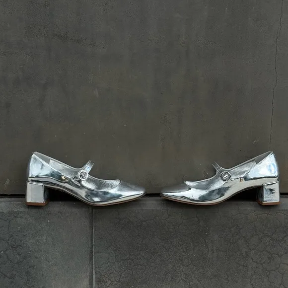Larroude Women's Silver Mary Jane Shoes