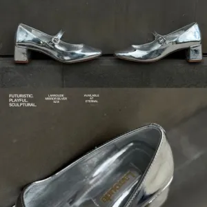 Larroude Women's Silver Mary Jane Shoes