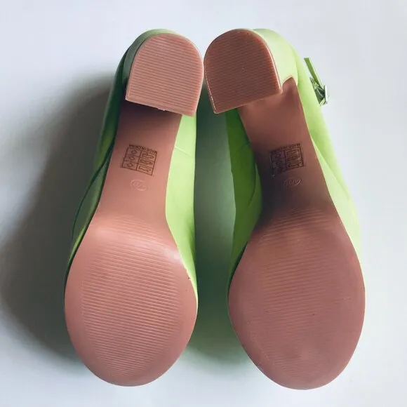 Lime Platform Chunky Babydoll Heals with Ankle Strap