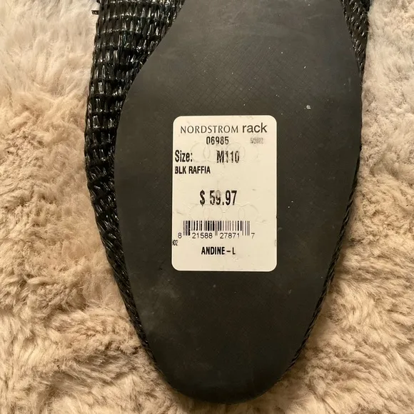 LINEA PAOLO Andine Raffia Womens Mule Black Size US 11 Slide Shoes Slip On Text
