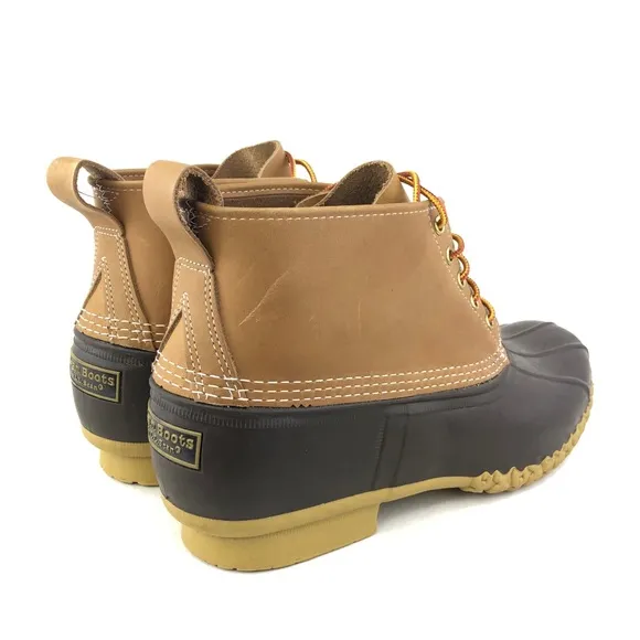 L.L. Bean Brown Leather 6&quot; Waterproof Duck Boots 13 M