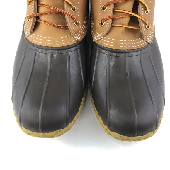 L.L. Bean Brown Leather 6&quot; Waterproof Duck Boots 13 M