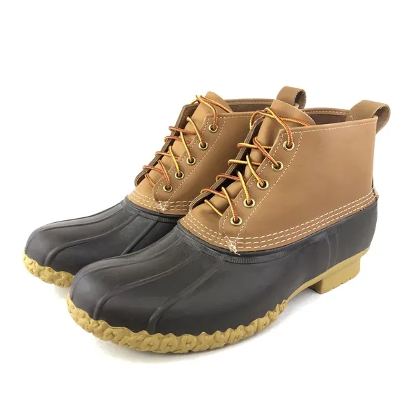 L.L. Bean Brown Leather 6&quot; Waterproof Duck Boots 13 M