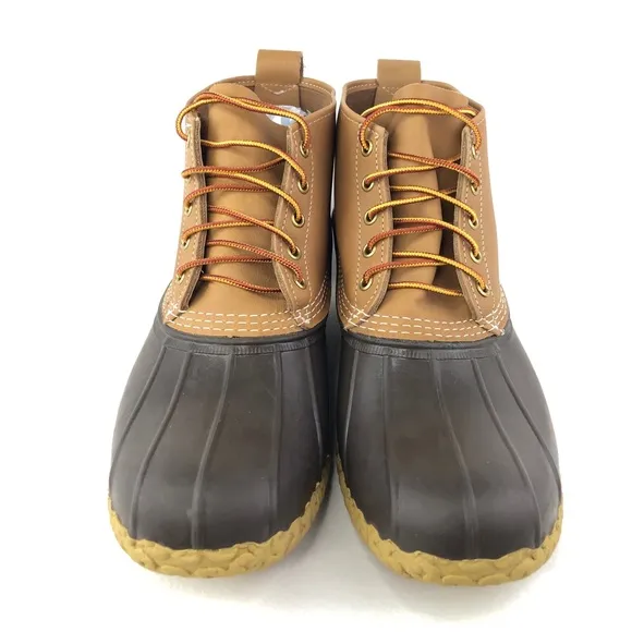 L.L. Bean Brown Leather 6&quot; Waterproof Duck Boots 13 M