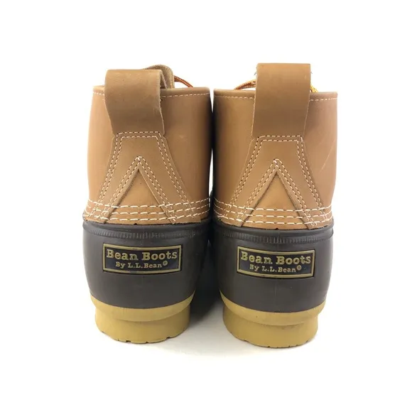 L.L. Bean Brown Leather 6&quot; Waterproof Duck Boots 13 M
