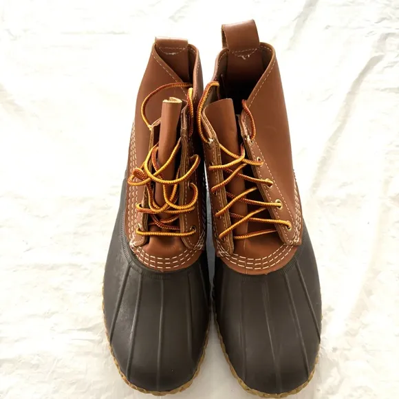 L.L. Bean duck boots bean boots tan waterproof leather SZ 8 M NWOT Brand New