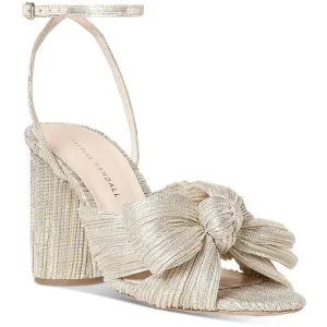 Loeffler Randall Womens Gold Ankle Strap Padded Insole Heels Shoes NWOB
