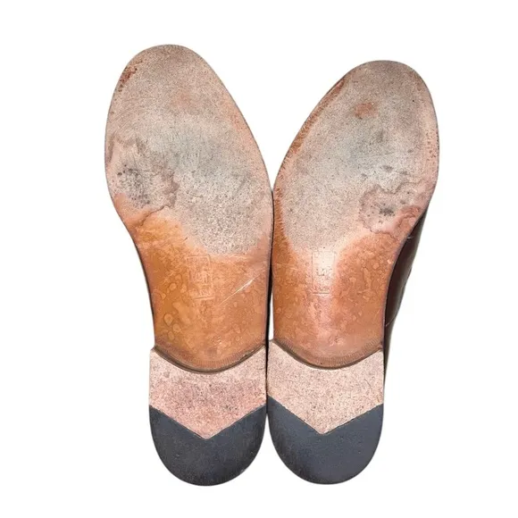 Lopez Taibo Men’s Handmade Brown Leather Loafers Size 10.5 Slip On Tassel Shoes