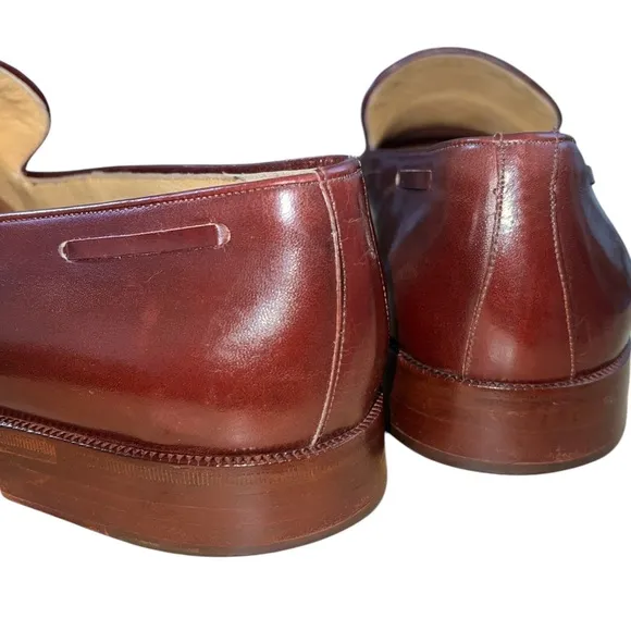 Lopez Taibo Men’s Handmade Brown Leather Loafers Size 10.5 Slip On Tassel Shoes