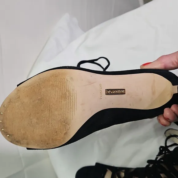 Louise et Cie Black Suede Lace-Up Women's Heels