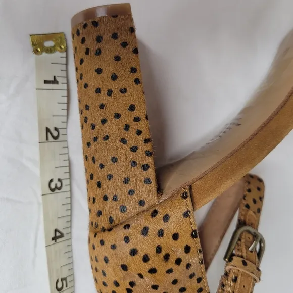 Madewell The Brooke Ankle-Strap Sandal in Spot Dot Calf Hair Size 11