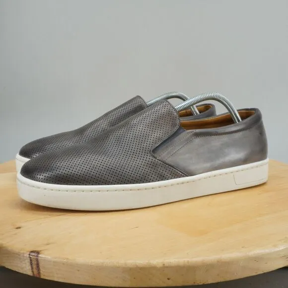 Magnanni Boltan Mens Size 11 M Shoes Grey Leather Slip On Sneakers Loafers