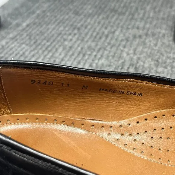 Magnanni Penny Strap Loafers Dress Shoes Black Leather Mens Size 11 M