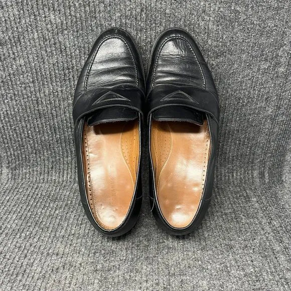 Magnanni Penny Strap Loafers Dress Shoes Black Leather Mens Size 11 M