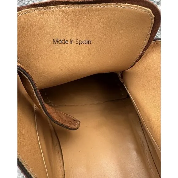 Magnanni Shoes Monk Strap Buckle Brown Suede Leather Men’s Size 13