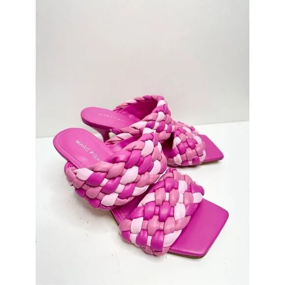 Marc Fisher Shoes Womens Size 6.5 Barbie Pink Toree Slip On Heeled Sandals