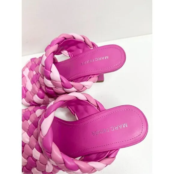 Marc Fisher Shoes Womens Size 6.5 Barbie Pink Toree Slip On Heeled Sandals