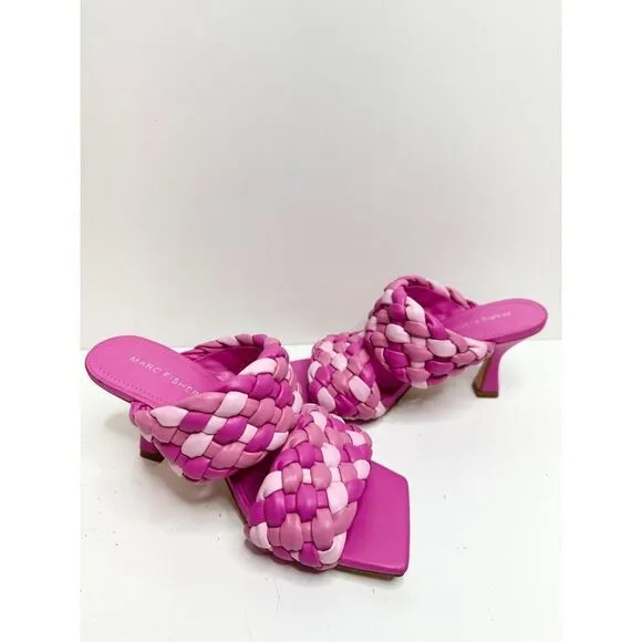 Marc Fisher Shoes Womens Size 6.5 Barbie Pink Toree Slip On Heeled Sandals