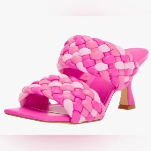 Marc Fisher Shoes Womens Size 6.5 Barbie Pink Toree Slip On Heeled Sandals