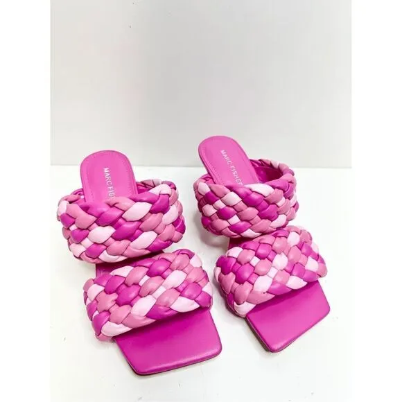 Marc Fisher Shoes Womens Size 6.5 Barbie Pink Toree Slip On Heeled Sandals