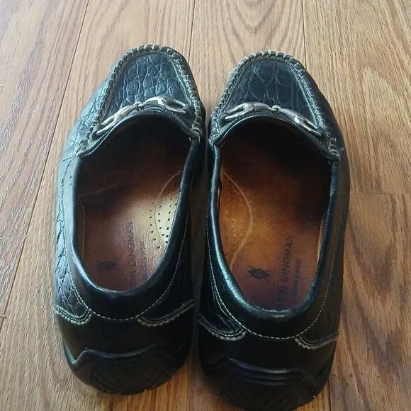 Martin Dingman Horsebit Black Driving Slip on Loafers Shoes Sz 9W  EUC