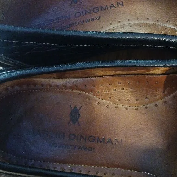 Martin Dingman Horsebit Black Driving Slip on Loafers Shoes Sz 9W  EUC