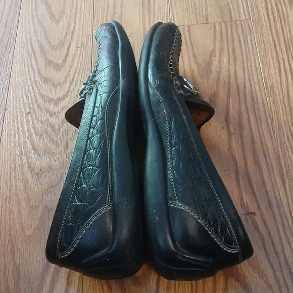 Martin Dingman Horsebit Black Driving Slip on Loafers Shoes Sz 9W  EUC